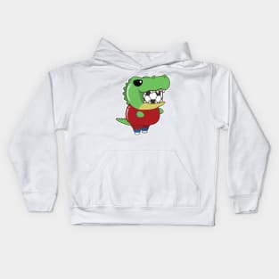 Crocodile as Soccer player with Soccer ball Kids Hoodie